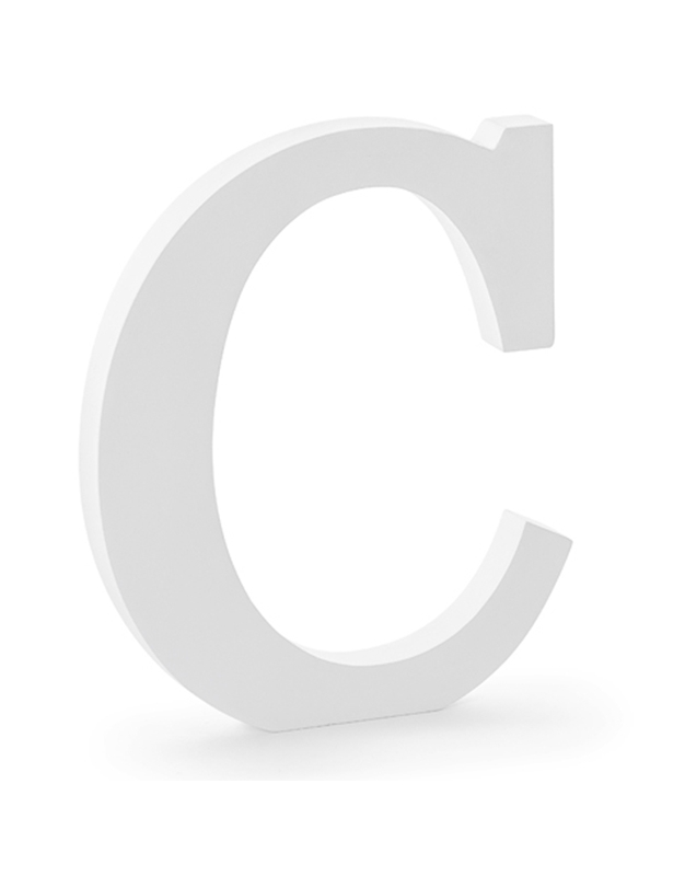 Ξύλινο Γράμμα "C" Λευκό