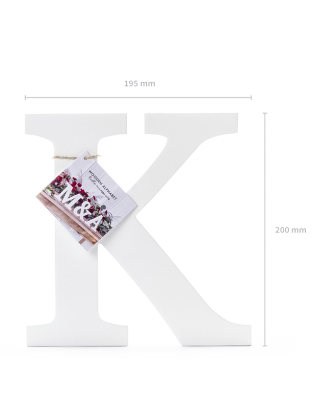 Ξύλινο Γράμμα "K" Λευκό