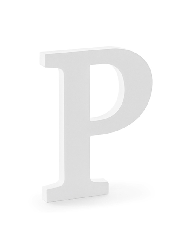 Ξύλινο Γράμμα "P" Λευκό