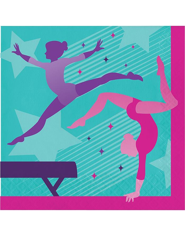 Xαρτοπετσέτες Mεγάλες "Gymnastics Party" 16.5x16.5cm Creative Converting (16 τεμάχια)