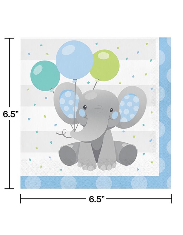 Xαρτοπετσέτες Mεγάλες "Elephant Party" 16.5 x16.5cm Creative Converting (16 τεμάχια)