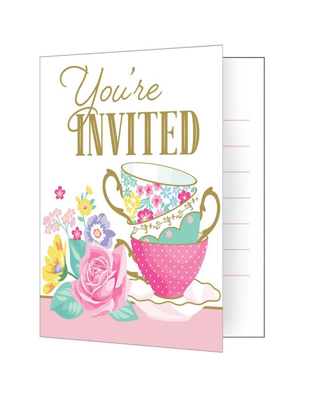 Προσκλήσεις "Floral Tea Party" Creative Converting (8 τεμάχια)