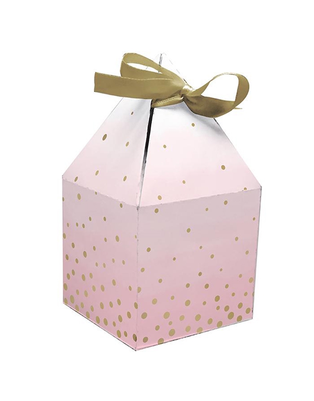 Σετ Χάρτινα Κουτιά Favor Box "Pink & Gold Celebration" (8 Τεμάχια)