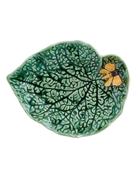 Πιάτο Πράσινο Φύλλο Με Πεταλούδα Folha Βordallo Pinheiro (20 cm)