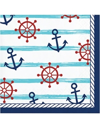 Xαρτοπετσέτες Mικρές "Nautical Baby Shower" 12.7x12.7 cm Creative Converting (16 τεμάχια)