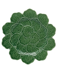Πιάτο Παρουσίασης Kεραμικό Πράσινο Green Sandinheira Geranium Βordallo Pinheiro (33 cm)