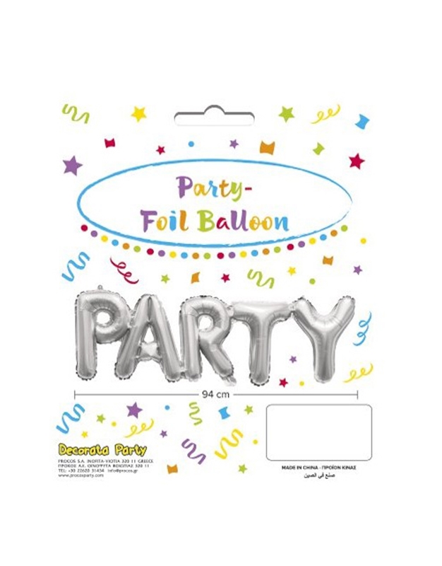 Mπαλόνια Party Banner Aσημένια