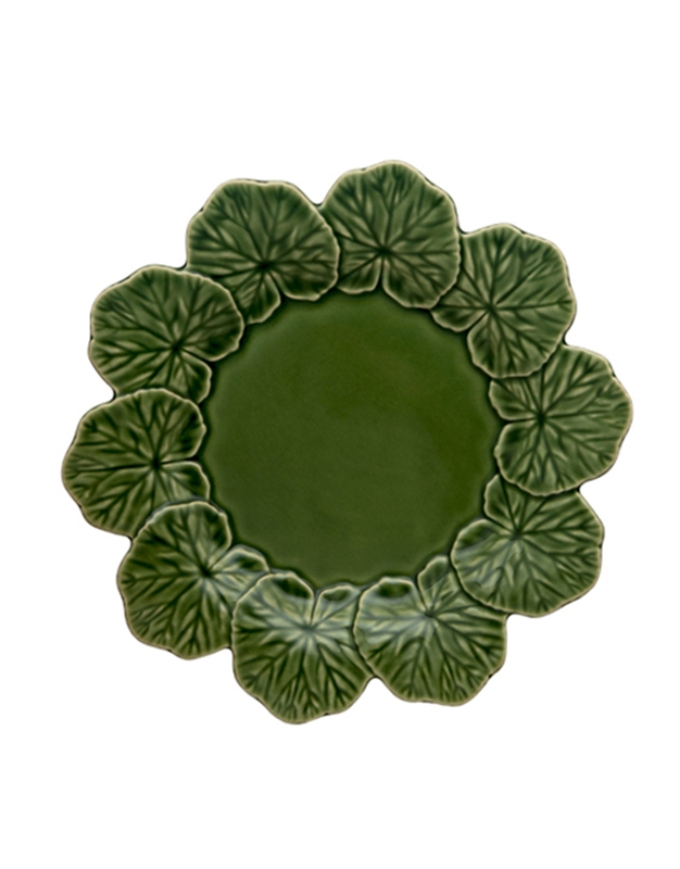 Πιάτο Φαγητού Kεραμικό Geranium Πράσινο Bordallo Pinheiro (27,5 cm)