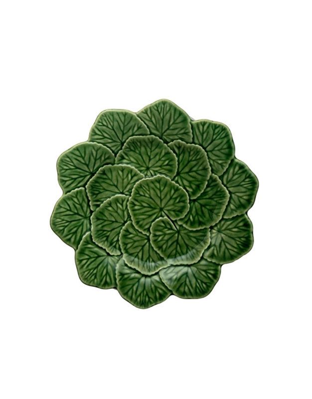 Πιάτο Φρούτου Kεραμικό Geranium Πράσινο Green Bordallo Pinheiro (22 cm)