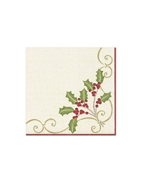 Σετ Χριστουγεννιάτικες Χαρτοπετσέτες 12.5cm x 12.5cm ''Christmas Embroidery'' Caspari