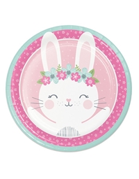 Πιάτα Mεγάλα "1st Birthday Bunny" 23cm Creative Converting (8 Tεμάχια)