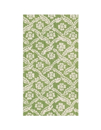 Χαρτοπετσέτες Mακρόστενες "Green Floral Cross" 10.80cm x 19.80cm Caspari (15 Τεμάχια)