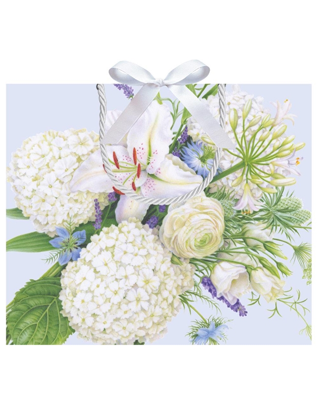 Tσάντα Δώρου "White Blooms" Caspari (Large)