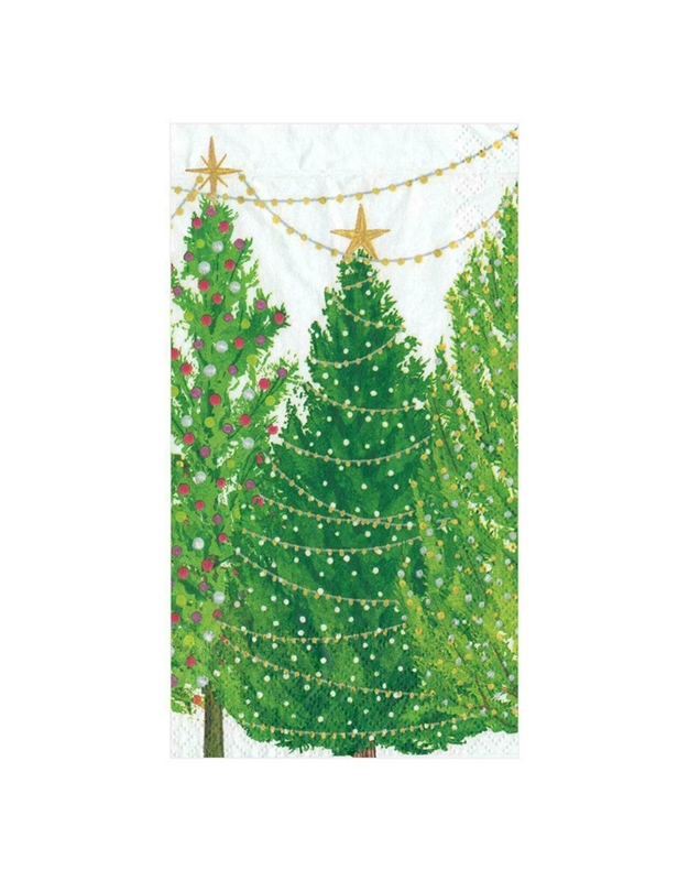 Χαρτοπετσέτες Mακρόστενες "Christmas Tree" 10.80cm x 19.80cm Caspari (15 Τεμάχια)