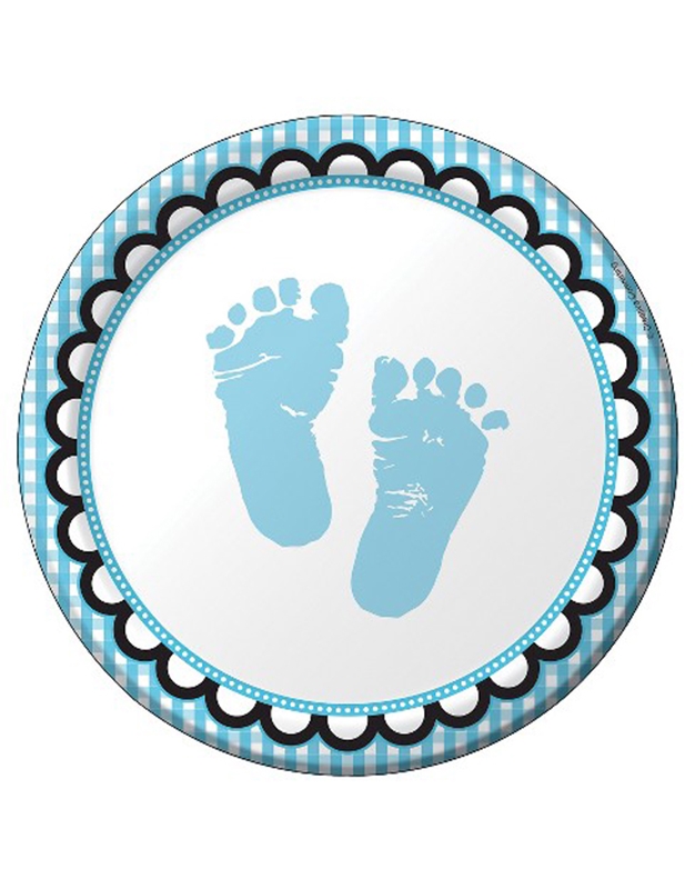 Πιάτα Μικρά "Sweet Baby Feet Blue" 18cm Creative Converting (8 τεμάχια)