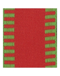 Κορδέλα Περιτυλίγματος "Red With Green Striped" R936 Caspari