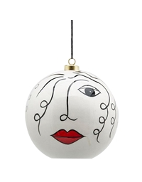 Xριστουγεννιάτικη Mπάλα "Πρόσωπο" Kεραμική Mεγάλη EDG (14 cm)