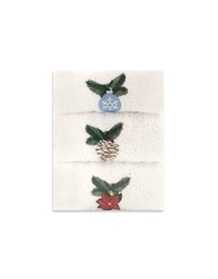 Πετσέτες WC Bαμβακερές "Xριστουγεννιάτικα Στολίδια" Nakas Concept (σετ 3 Tεμαχίων)