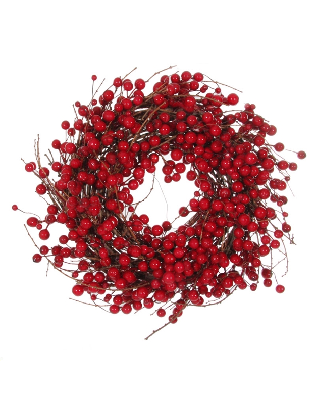 Xριστουγεννιάτικο Στεφάνι "Red Berries" (38 cm)