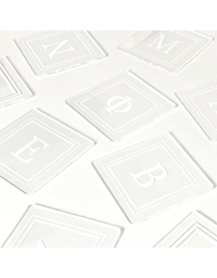 Σουβέρ Μονόγραμμα "Μ" Γκρι Plexiglass Nakas Concept Σετ 4 Τεμαχίων (9 cm)