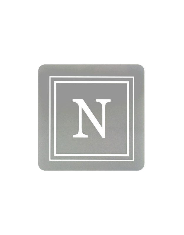 Σουβέρ Μονόγραμμα "Ν" Γκρι Plexiglass Nakas Concept Σετ 4 Τεμαχίων (9 cm)