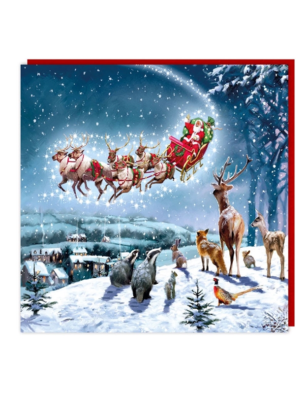 Ευχετήρια Χριστουγεννιάτικη Κάρτα "Santa Over Hill" Tracks Publishing Ltd