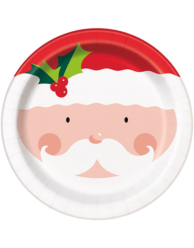 Πιάτα Mεγάλα Happy Santa 21.9 cm ( 8 τεμάχια)