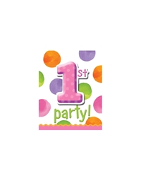 Προσκλήσεις Για Πάρτι Γενεθλίων Big 1 Dots Girl Creative Converting