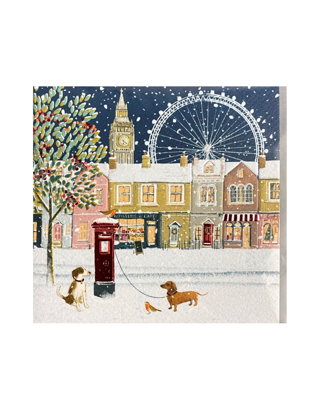 Ευχετήρια Χριστουγεννιάτικη Κάρτα Snow In London Tracks Publishing