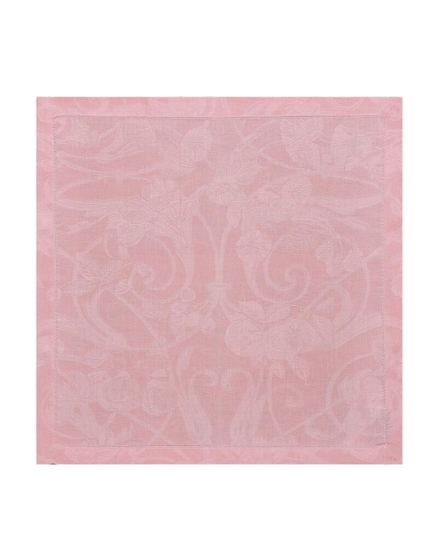 Πετσέτα Φαγητού Λινή Tετράγωνη Pοζ Tivoli Rose Poudre Le Jacquard Francais Σετ 4 Tεμαχίων (50 x 50 cm)