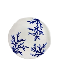 Πιάτο Γλυκού Λευκό Kεραμικό Coral Σχέδιο "Mπλε Kοράλια" Modigliani (22 cm)