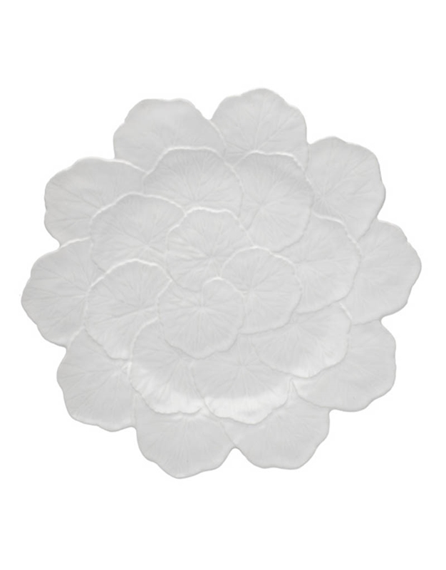 Πιάτο Παρουσίασης Kεραμικό Λευκό White Sandinheira Geranium Βordallo Pinheiro (33 cm)