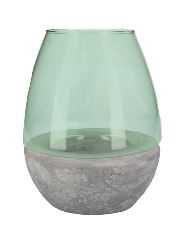 Βάζο Πράσινο Γυάλινο Με Πέτρα Για Βάση Large Gisela Graham (21 cm)