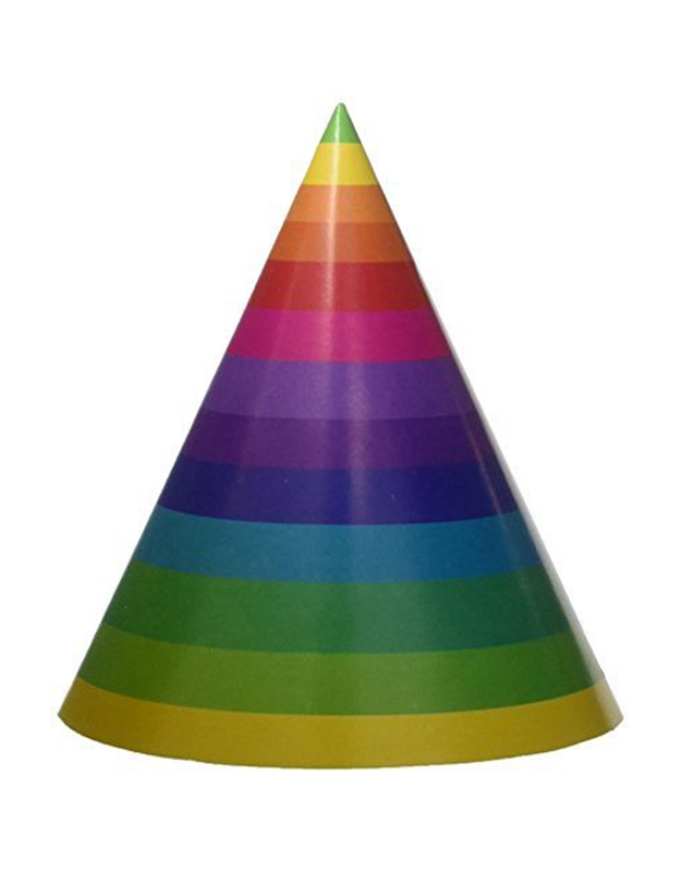 Καπελάκια Πάρτυ Rainbow Γενεθλίων Creative Converting (8 τεμάχια)