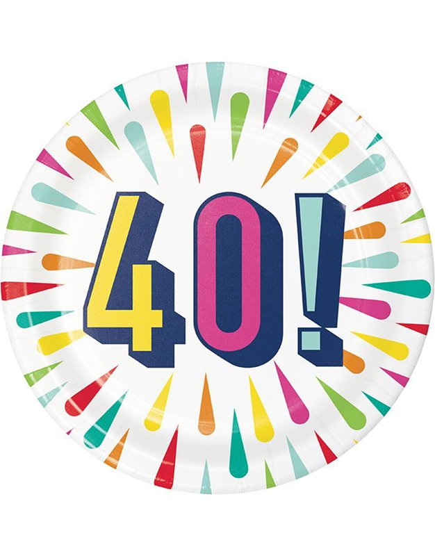 Πιατάκια Μικρά Birthday Burst 40 Creative Converting (8 τεμάχια)