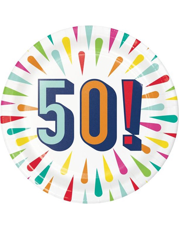 Πιατάκια Μικρά Birthday Burst 50 Creative Converting (8 τεμάχια)