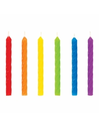 Κεράκια Με Ραβδώσεις Πολύχρωμα Rainbow Creative Converting (24 τεμάχια)