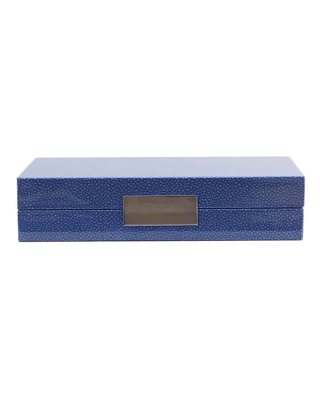 Μπιζουτιέρα Box Blue Shagreen Silver Small (22.86 cm)