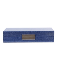 Μπιζουτιέρα Box Blue Shagreen Silver Small (22.86 cm)