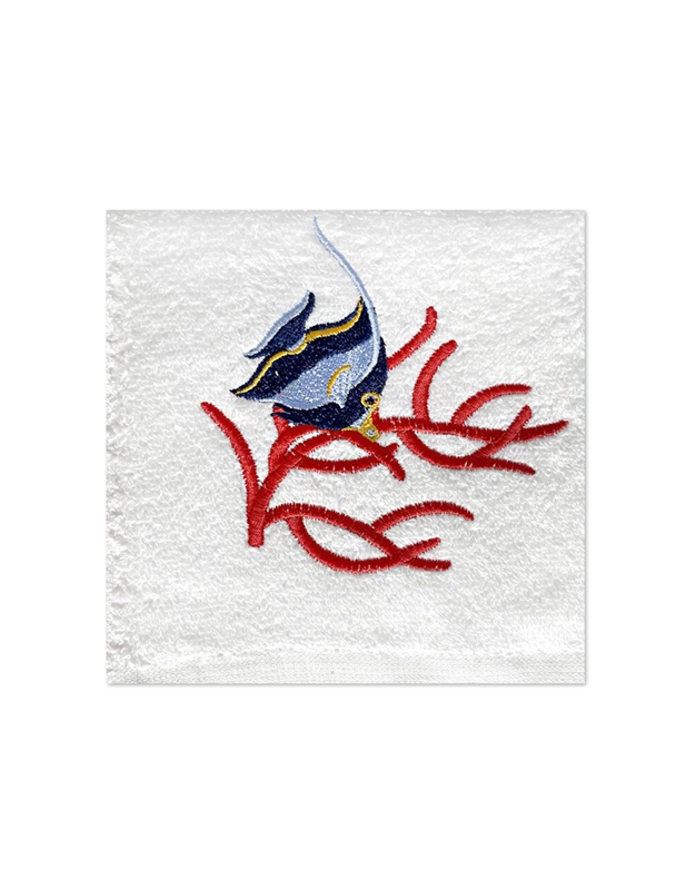 Πετσέτες Βαμβακερές Μπλε Ψάρι Κόκκινο Κοράλλι  3 Τεμάχια (30x30 cm) Nakas Concept