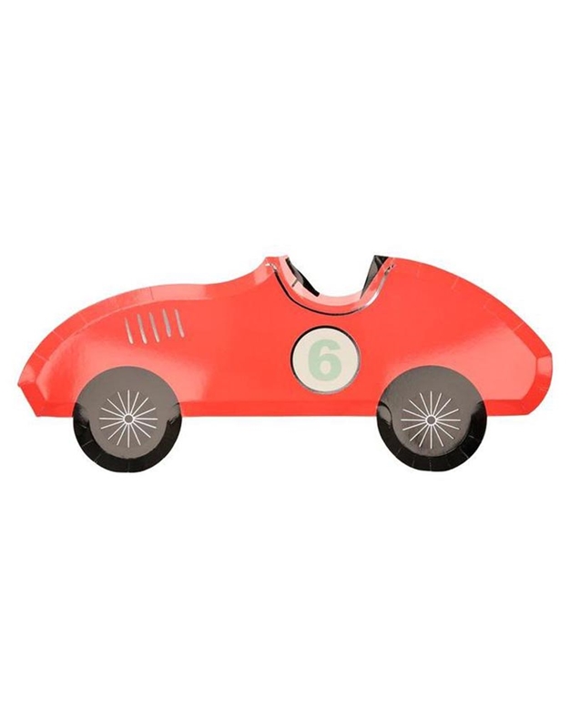 Πιάτα Xάρτινα Aυτοκίνητα Race Car Πολύχρωμα Oικολογικά Meri Meri (8 Tεμάχια)