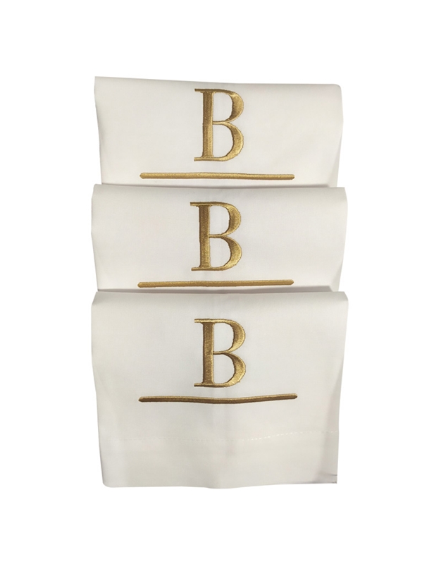 Πετσέτες WC Χεριών Λινές Λευκό  Μονόγραμμα B Nakas Concept Σετ 3 Τεμαχίων