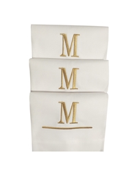 Πετσέτες WC Χεριών Λινές Λευκό  Μονόγραμμα M Nakas Concept Σετ 3 Τεμαχίων