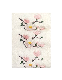 Πετσέτες WC Βαμβακερές Λευκές Άνθος Αμυγδαλιάς Ροζ Nakas Concept 3 Τεμάχια