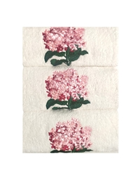 Πετσέτες WC Βαμβακερές Λευκές Ορτανσία Ροζ Nakas Concept 3 Τεμάχια