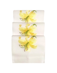 Πετσέτες WC Χεριών Λινές Λευκές Λίλιουμ Κίτρινο Nakas Concept 3 Τεμάχια