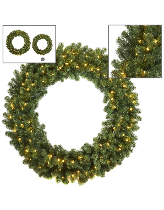 Χριστουγεννιάτικο Στεφάνι 100 Led French Norway Pine Wreath (120 cm)