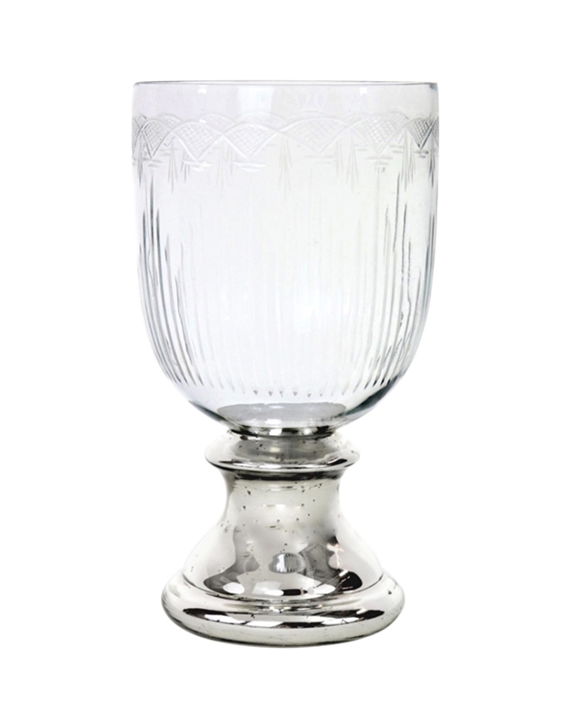 Γυάλινο Δοχείο Cup Mεγάλο Διαφανές Aσημί Mεγάλο Hoff Interieur (13χ16χ29 cm)