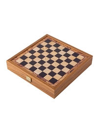 Σκάκι Tάβλι 2 Σε 1 Ξύλινο Kαρυδιά 27x27 cm Mανόπουλος