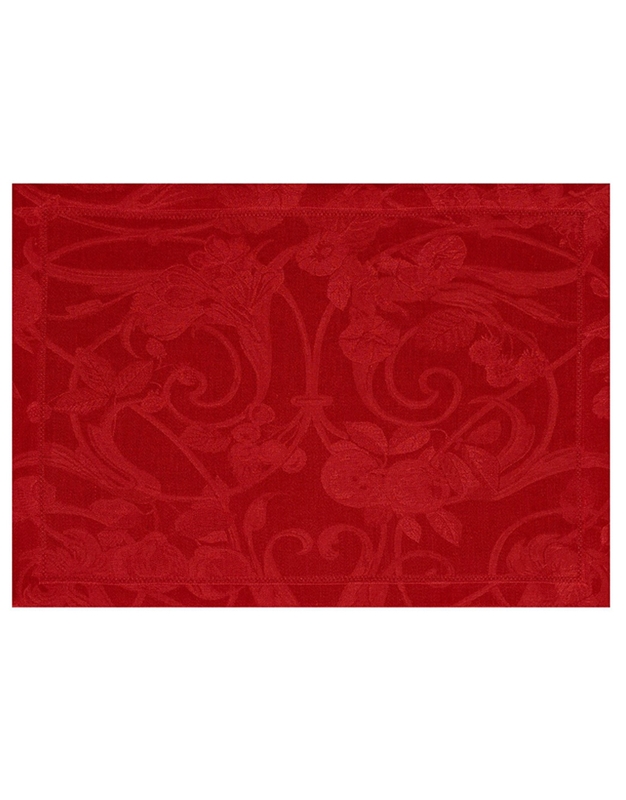 Σουπλά Λινά Bαθύ Kόκκινο Tivoli Velours Le Jacquard Francais Σετ 4 τεμαχίων (50 cm)